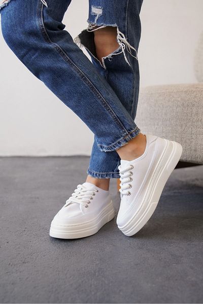 MODAADAM Pantofi sport de vară Blade Linen pentru femei - alb