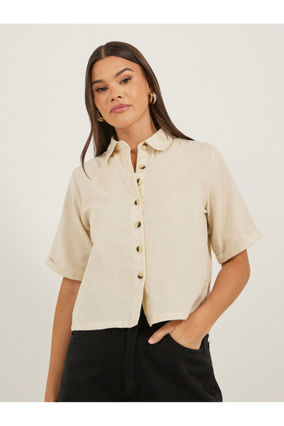 Styli Boxy Fit Solid Dropped Shoulder Shirt