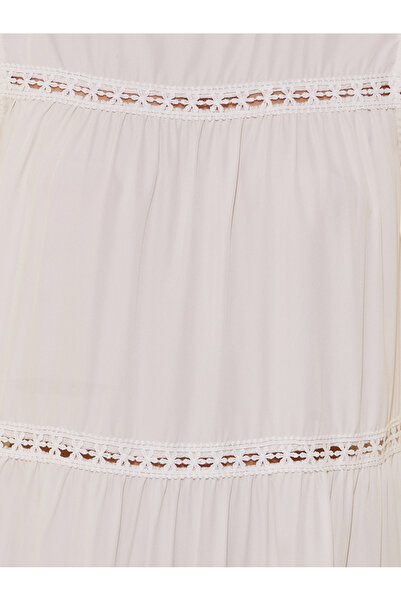 Take Two By Styli Solid Lace Detail Sleeveless Midi Dress