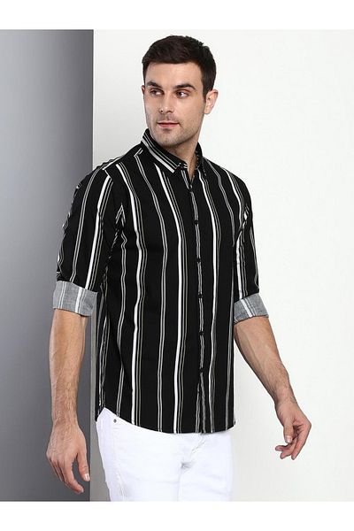 Dennis Lingo By Styli Striped Button-Down Regular Fit Shirt