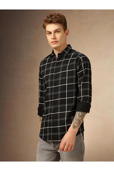 Dennis Lingo By Styli Checked Button-Down Casual Shirt
