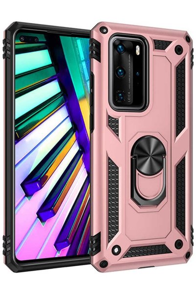 tekno grup حافظة P40 Pro مع حلقة مغناطيسية وغطاء فيجا روز + واقي شاشة نانو