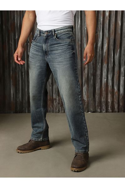 High Star By Styli Mid Rise Faded Regular Fit Jeans
