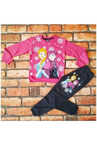 Mikro Girl's Set with Print Elsa and Anna Printed Children's 100% Cotton