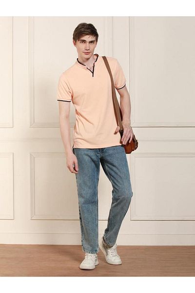 Dennis Lingo By Styli Mandarin Collar Solid T-shirt