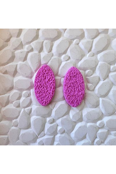 ACCESSORY Pink Oval Earrings