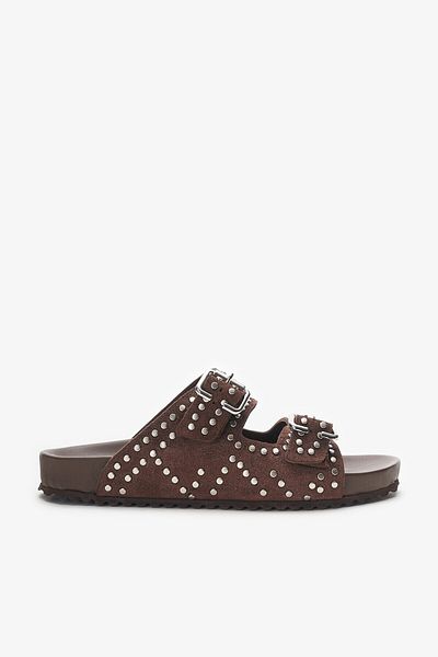 Louis Cardy Oliver Brown Genuine Leather Women's Slippers