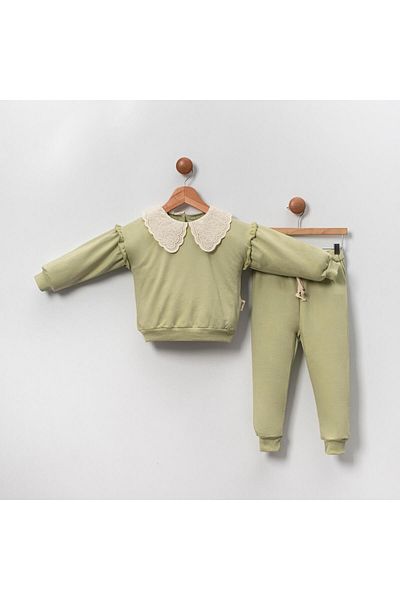 Lolons Lace Embroidered Baby Girl Double Set