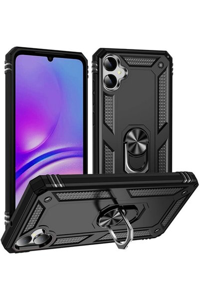 tekno grup Galaxy A05 Case with Ring Magnetic Vega Cover Black + Full Coverin...