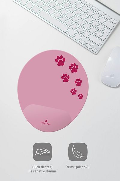 Mincanas Colorful Cat Themed Oval Mouse Pad with Wrist Support Mouse Pad