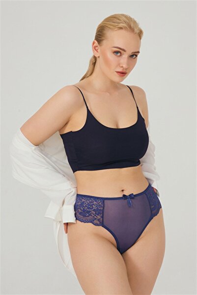 Cottonhill Lace Tulle Detailed Plus Size Women's Brazilian 7-Pack Panties