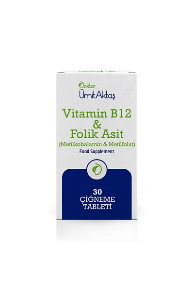 Dr. Ümit Aktaş Vitamin B12 & Folside - Active B9 - 30 Tablets