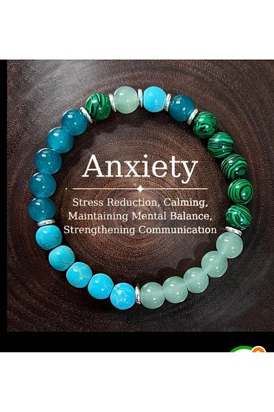 ORGANICYOU Xingzhiyu Malachite and Blue Turquoise Beads Anxiety Relax Bracelet