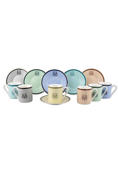 Mikasa Moor Micasa Pattern Set of 6 Coffee Cups