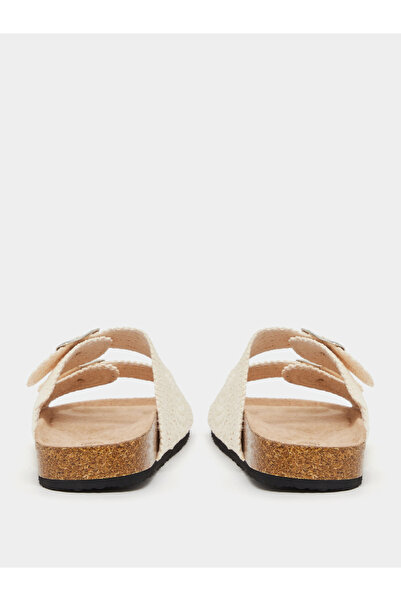 Styli Crochet Two Strap Flat Sandals