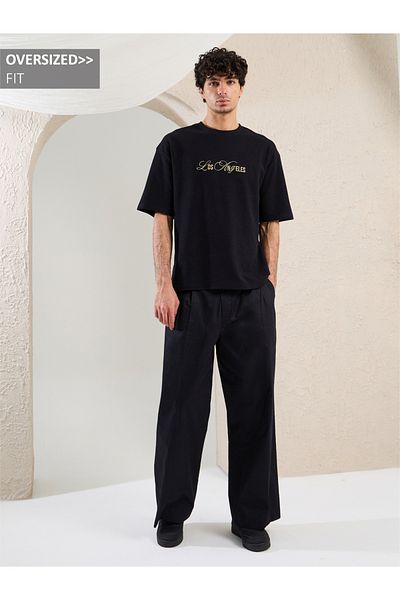 Styli Mid Rise Oversized Pleated Trousers