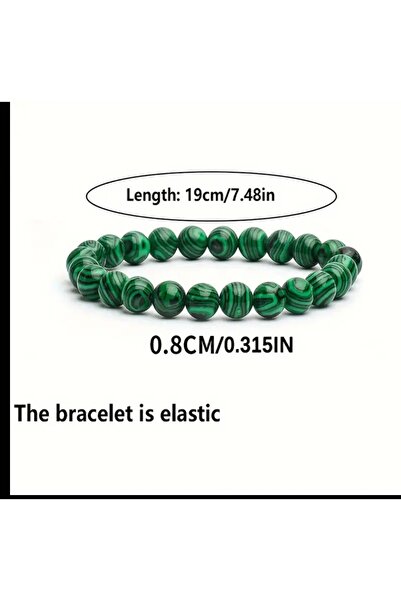 ORGANICYOU YIWU Günlük toplu taşıma için uygun, çok boyutlu bohem tarzı yeşil malakit bileklik