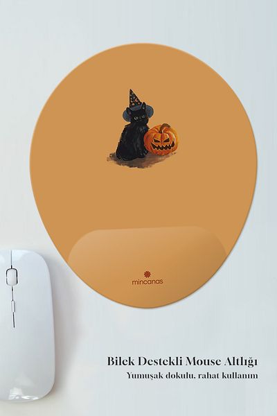 Mincanas Colorful Cat Themed Oval Mouse Pad with Wrist Support Mouse Pad