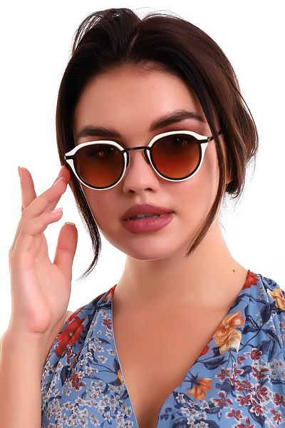 Eyesofia Bumble White Brown Sunglasses