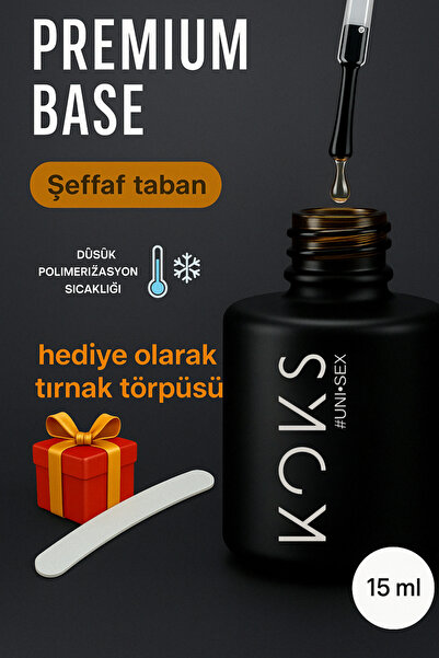 KOKS Şeffaf Premium Base Manikür Bazı-profesyonel Kullanım Için 15 Ml.