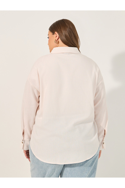 Styli Solid Button Down Oversized Longline Shirt