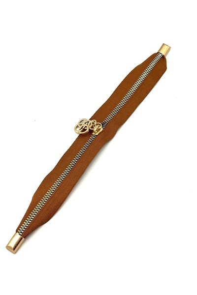 Lady Moss Çanta Fermuarı 30 Cm Taba Gold Aksesuar