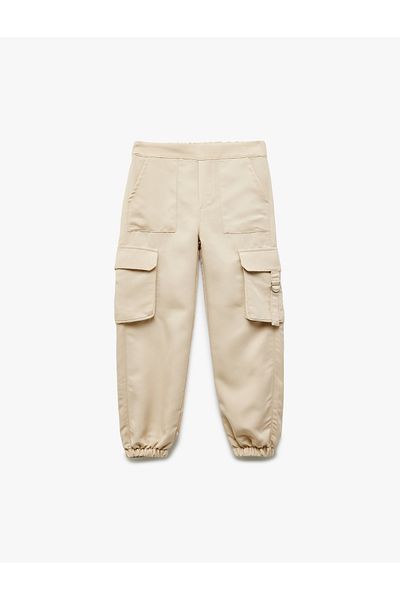 Koton Modal Blended Jogger Cargo Pants with Elastic Waist and Pocket Detail