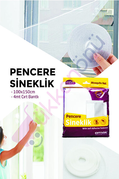 Roza's Home Pencere Sineklik Hazır Pencere Sinekliği Cırt Bantlı 100x150 cm