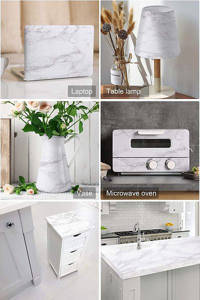 tafce Self-Adhesive Marble Patterned Kitchen Bathroom Countertop Wall And Table Covering (60cmx100cm)