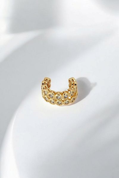 Çlk Accessories أقراط غضروفية فاخرة من حجرين صف واحد 35716