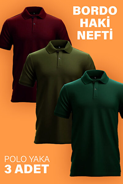 C&C OKULCUNUZ Triple Polo Collar - Pánská tříbarevná bavlněná sada multimultum