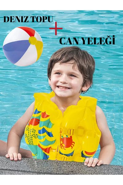 BESTWAY Bermudabay Inflatable Children's Swimming Vest and Sliced ​​Beach Ball 51 cm