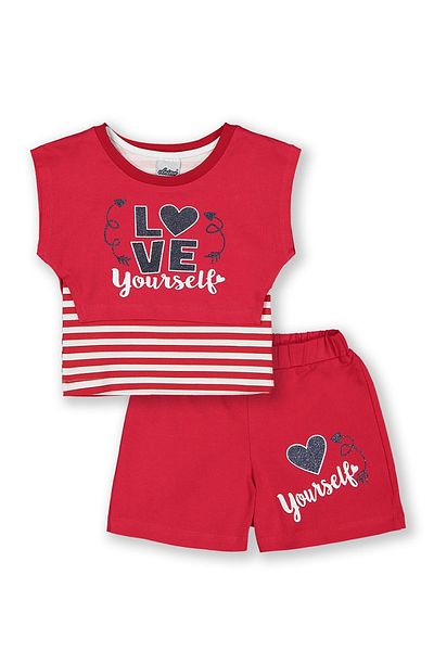 DPARİS Heart Printed Girl's Suit