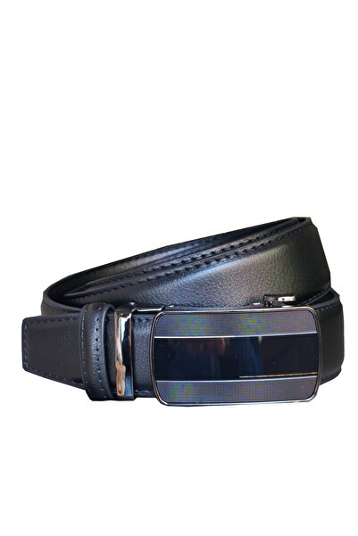 Kemer Dünyası Curea neagră din piele fara gauri pentru bărbați cu cataramă automată