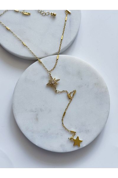 CHARMLUCKY Steel Star Y Necklace