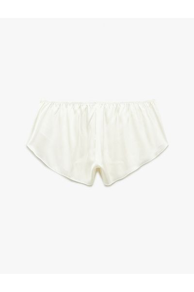 Koton Bow Detailed Mini Bridal Satin Shorts Pajama Bottoms