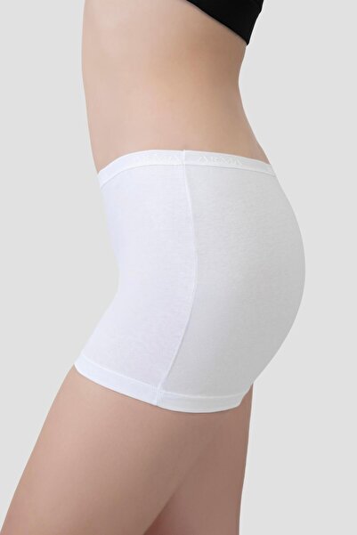 Arma Yıldız 3 Pack Women's White Boxer Shorts Cotton Lycra