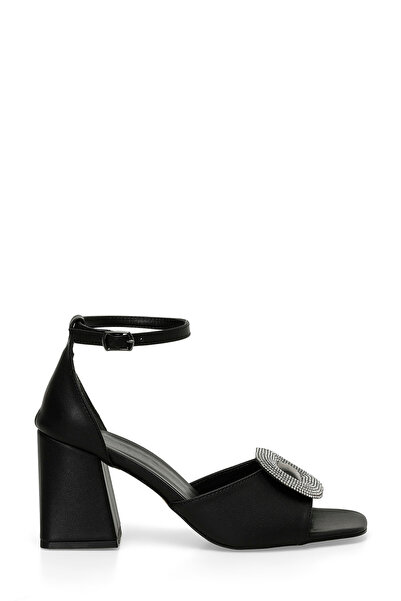 Butigo Μαύρα γυναικεία πέδιλα με τακούνι GEMMA 4FX