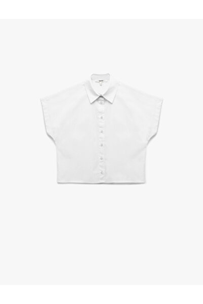 Koton Pamuklu Klasik Yaka Kolsuz Poplin Gömlek