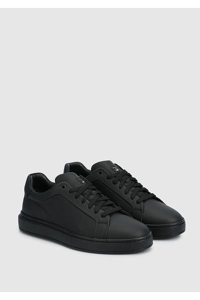 Provoq Black Leather Men's Shoes