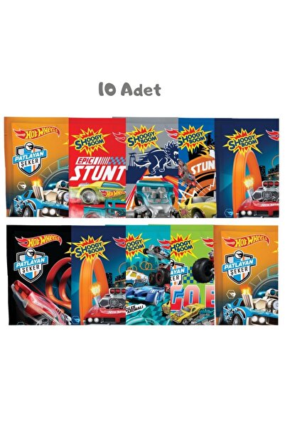 HOT WHEELS Çilek Aromalı Patlayan Şeker 7 Gr. 10 Adet
