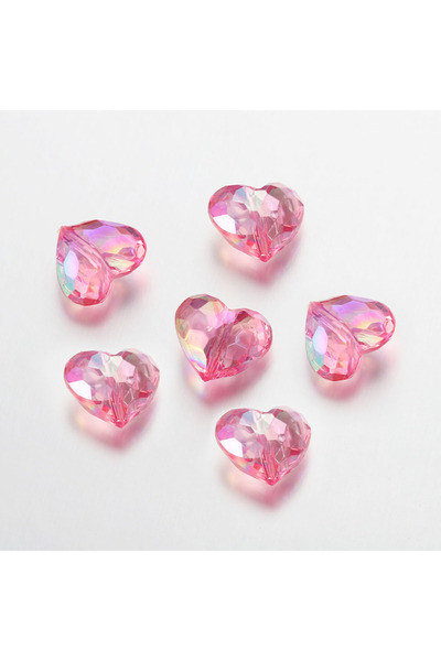 Choice 20 قطعة من خرزات الأكريليك الشفافة على شكل قلب باللون الأحمر، خرزات فا...