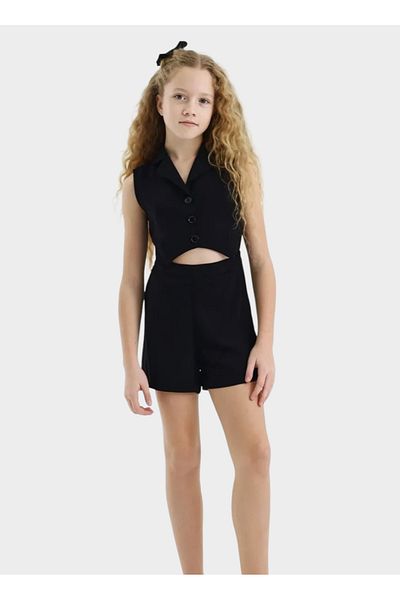 Çikoby Short Jumpsuit with Open Waist Collar
