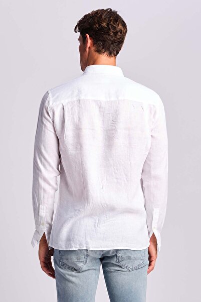 Ruck & Maul With Logo 100% Linen Relaxed Fit Shirt Men's Shirt Rmm 025000017   25459