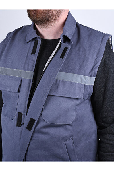 By Okat سترة عمل رجالية جبردين عاكسة للضوء – مبطنة، مزودة بشريط فيلكرو وجيوب مسطحة