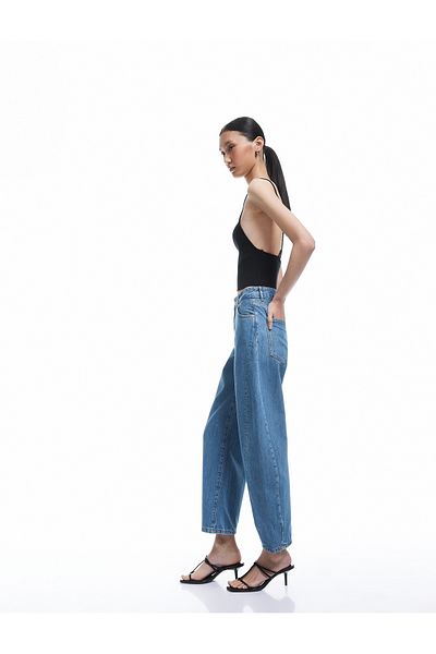 Koton High Waist Stitching Detailed Pocket Buttoned Balloon Jean - Balloon Fit Jeans
