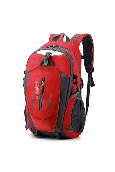 LIXADA حقيبة ظهر حمراء للمشي لمسافات طويلة سعة 40 لترًا مقاومة للماء وخفيفة ا...