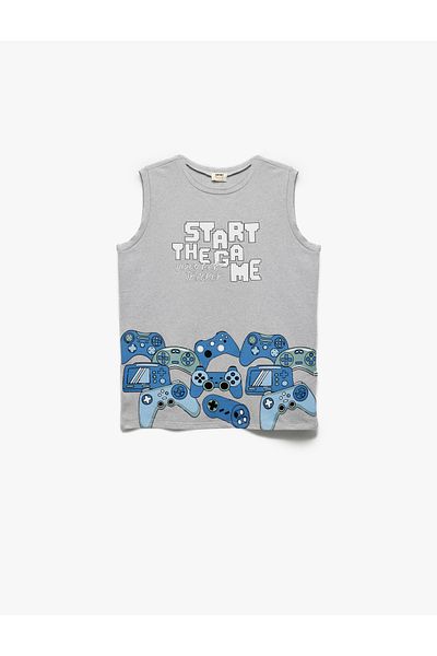 Koton Game Printed Crew Neck Sleeveless Tank Top