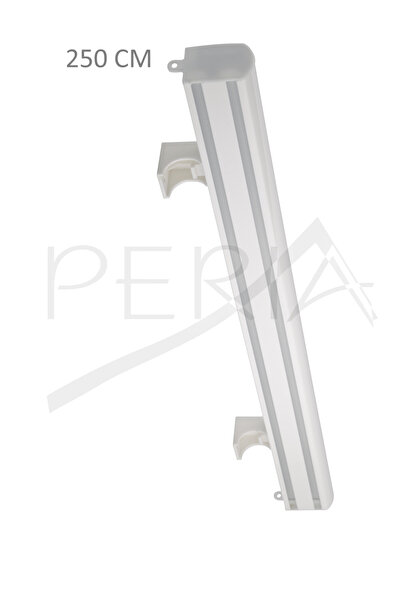 Peria Perde Sistemleri Beyaz Dekoratif Perde Rayı Korniş 2'li