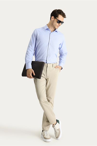 Kiğılı Slim Fit Slim Fit Lycra Satin Canvas / Chino Trousers